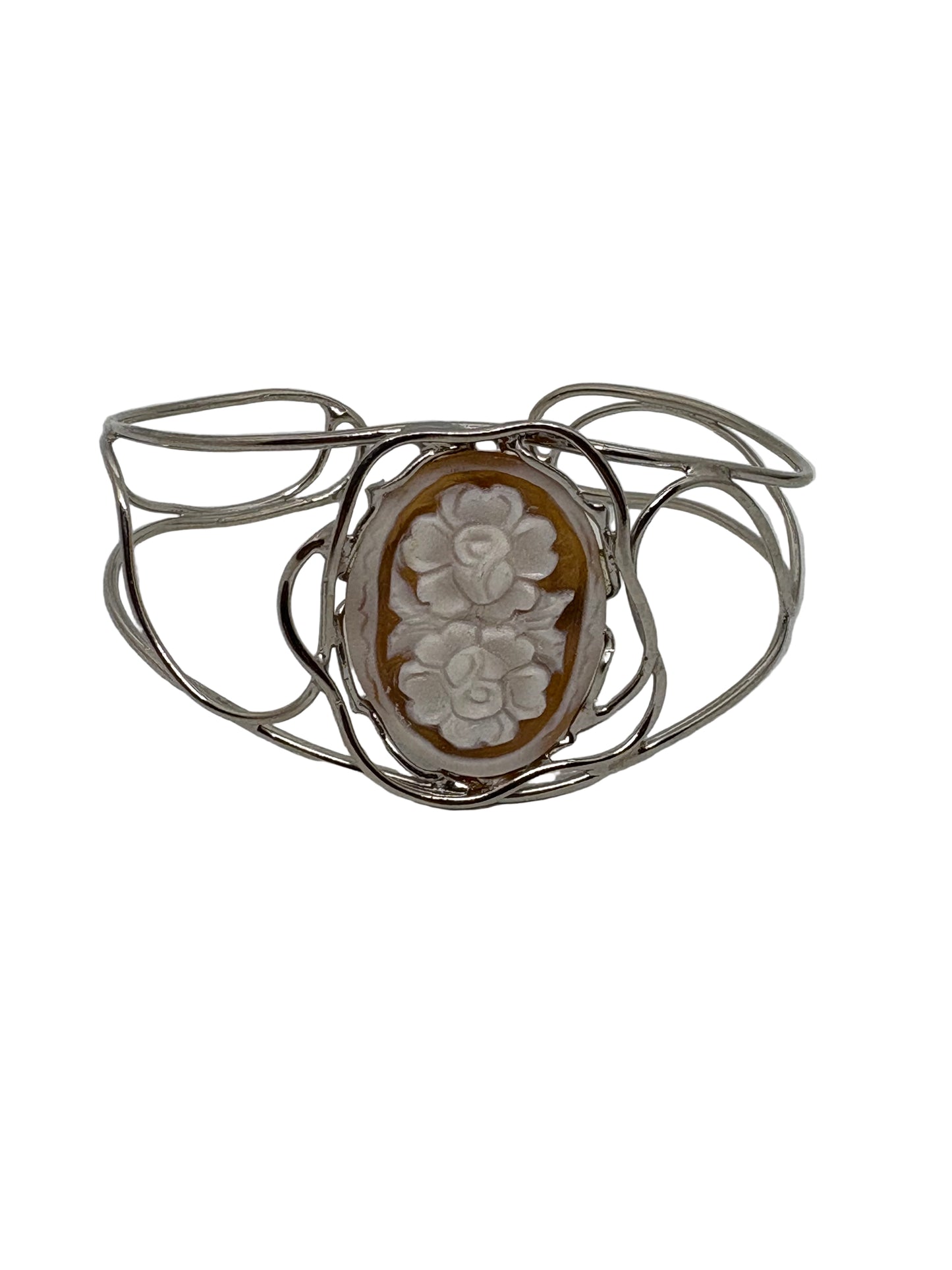 Bracciale in Cammeo Schiava incisione "Fiori"