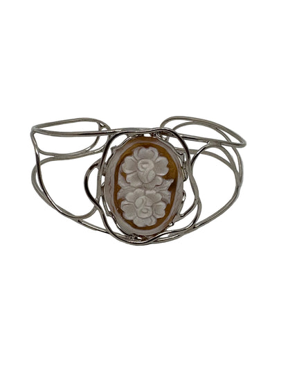 Bracciale in Cammeo Schiava incisione "Fiori"
