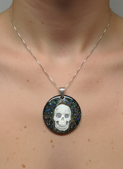 Pendente in Cammeo "Teschio Glitterato"