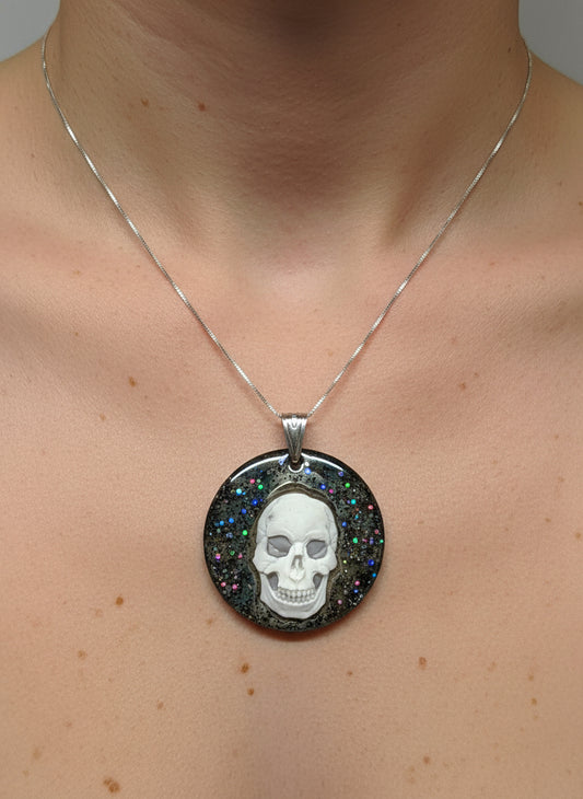 Pendente in Cammeo "Teschio Glitterato"