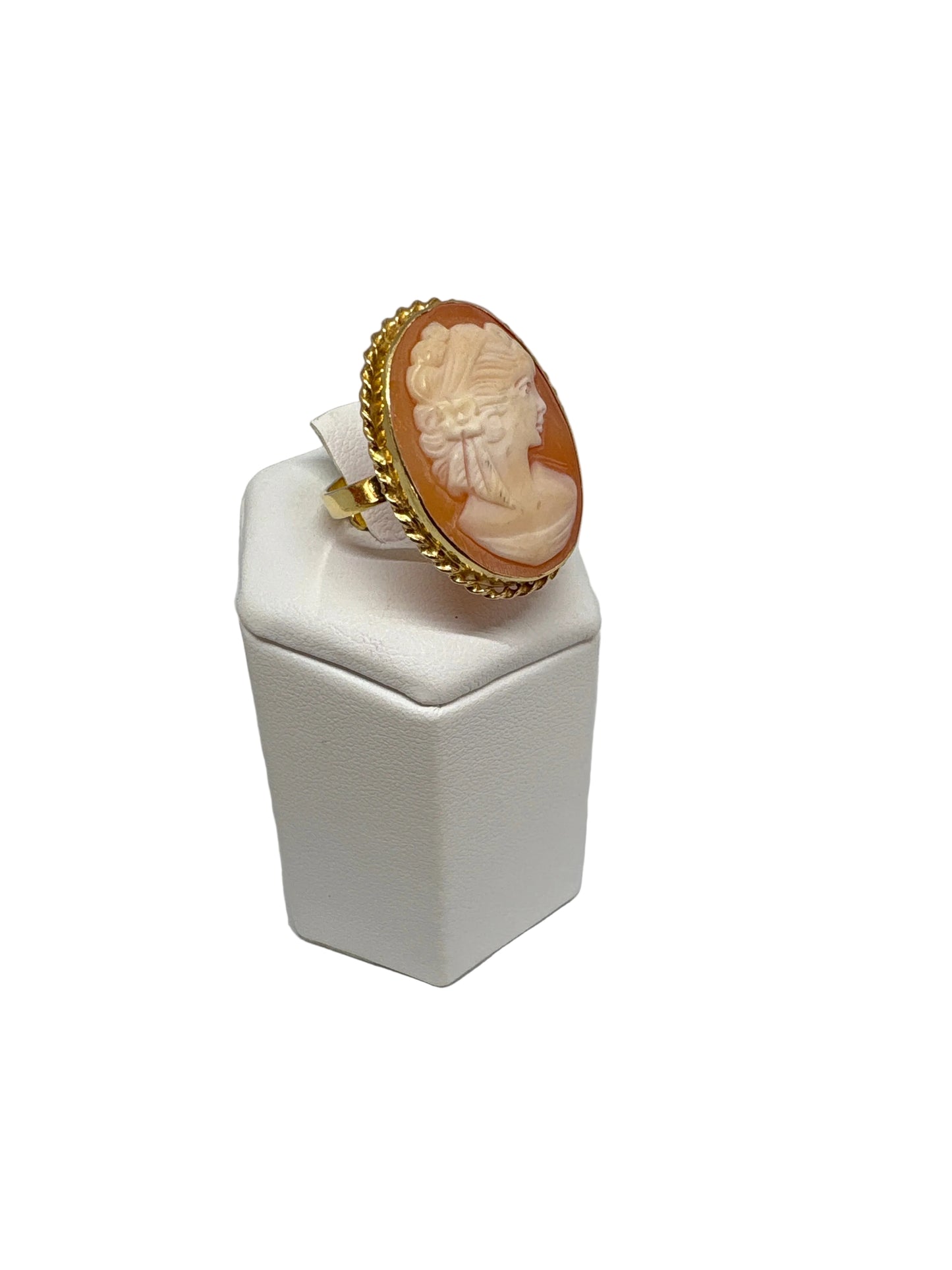 Anello in Cammeo incisione Volto di Donna
