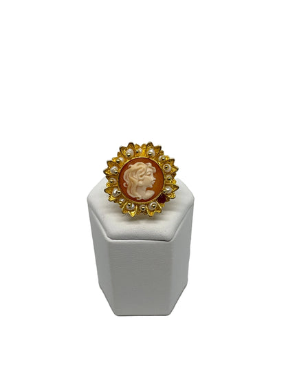 Anello in Cammeo incisione "Profilo di Donna"