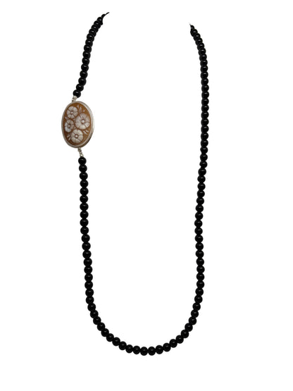 Collana in Agata e Cammeo incisione "Fiori"
