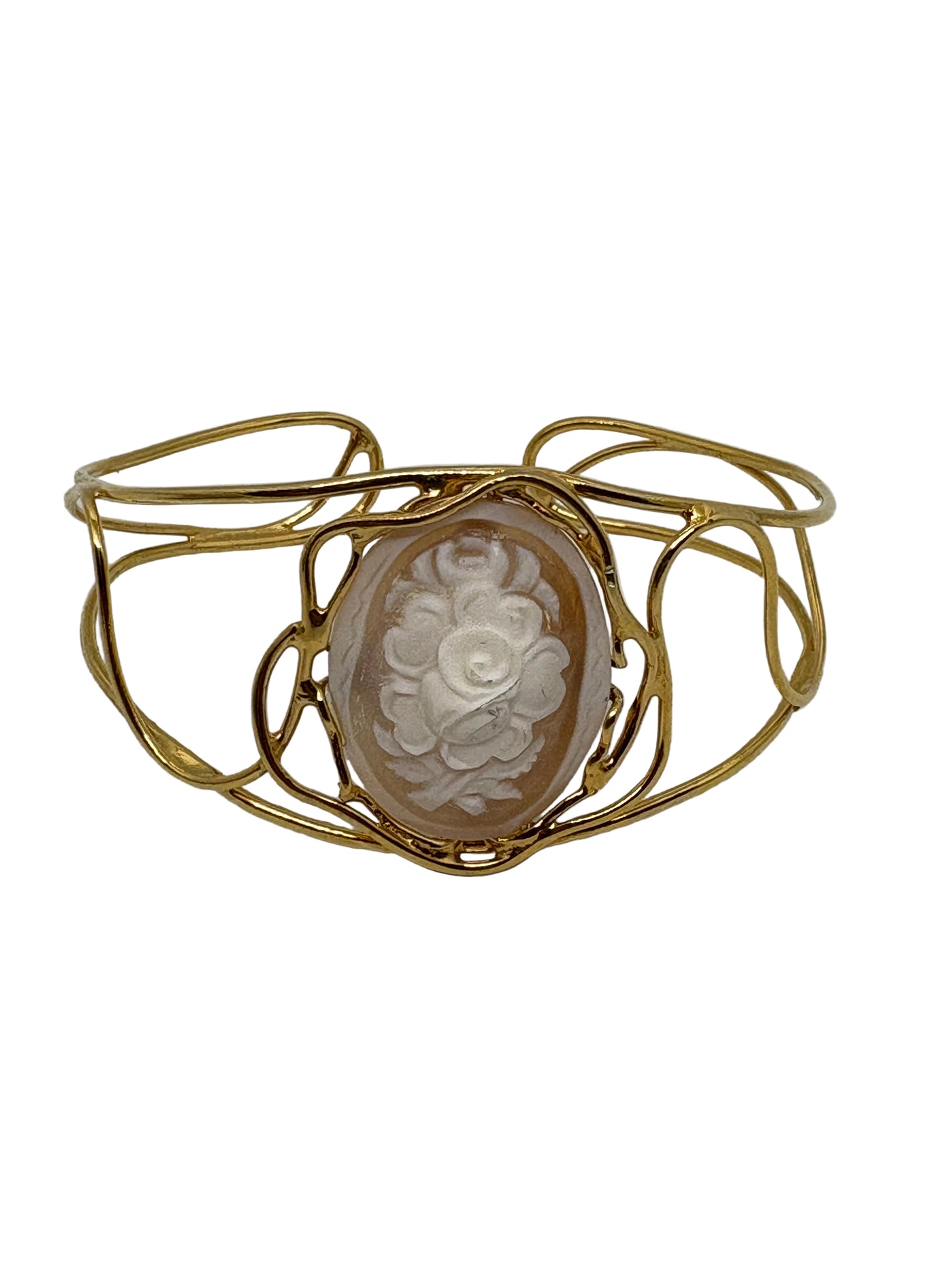 Bracciale in Cammeo Schiava incisione "Fiori"