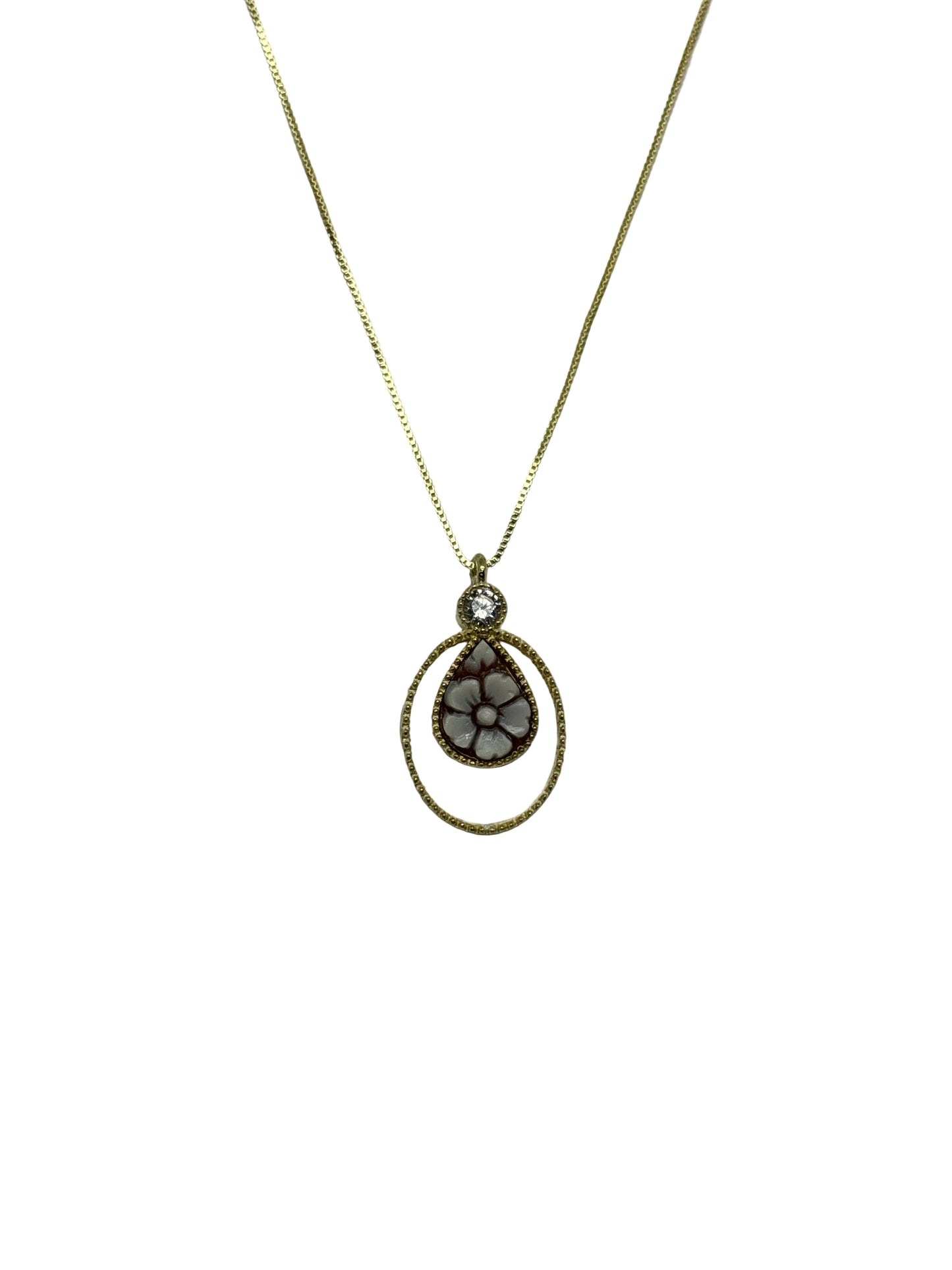 Collana in Cammeo incisione "Fiore"
