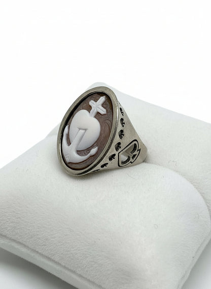Anello in Cammeo Incisione"Cuore di San Gennaro"