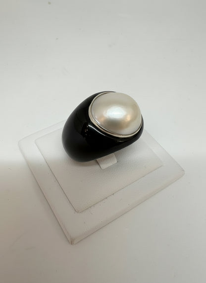 Anello in Agata e Perla