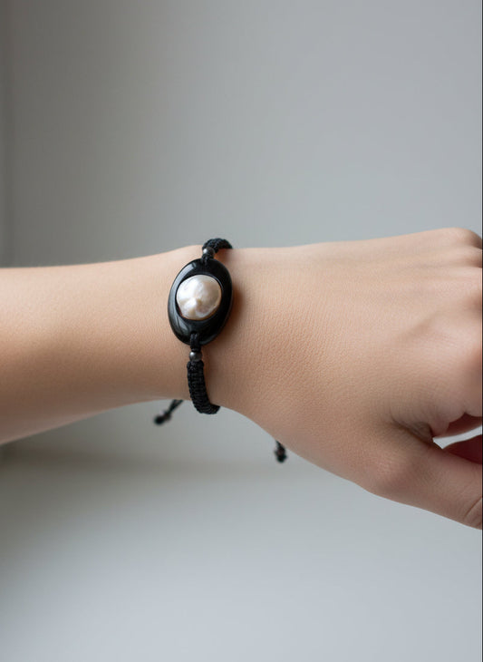 Bracciale in Agata Cordoncino e Perla