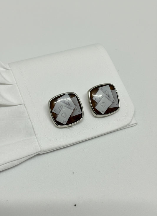 Gemelli in Cammeo  "Cameo Italiano Carte Poker"