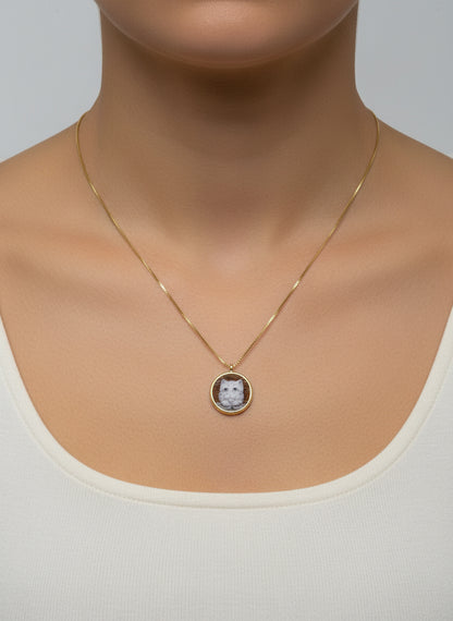 Collana in Cammeo incisione "Gatto"