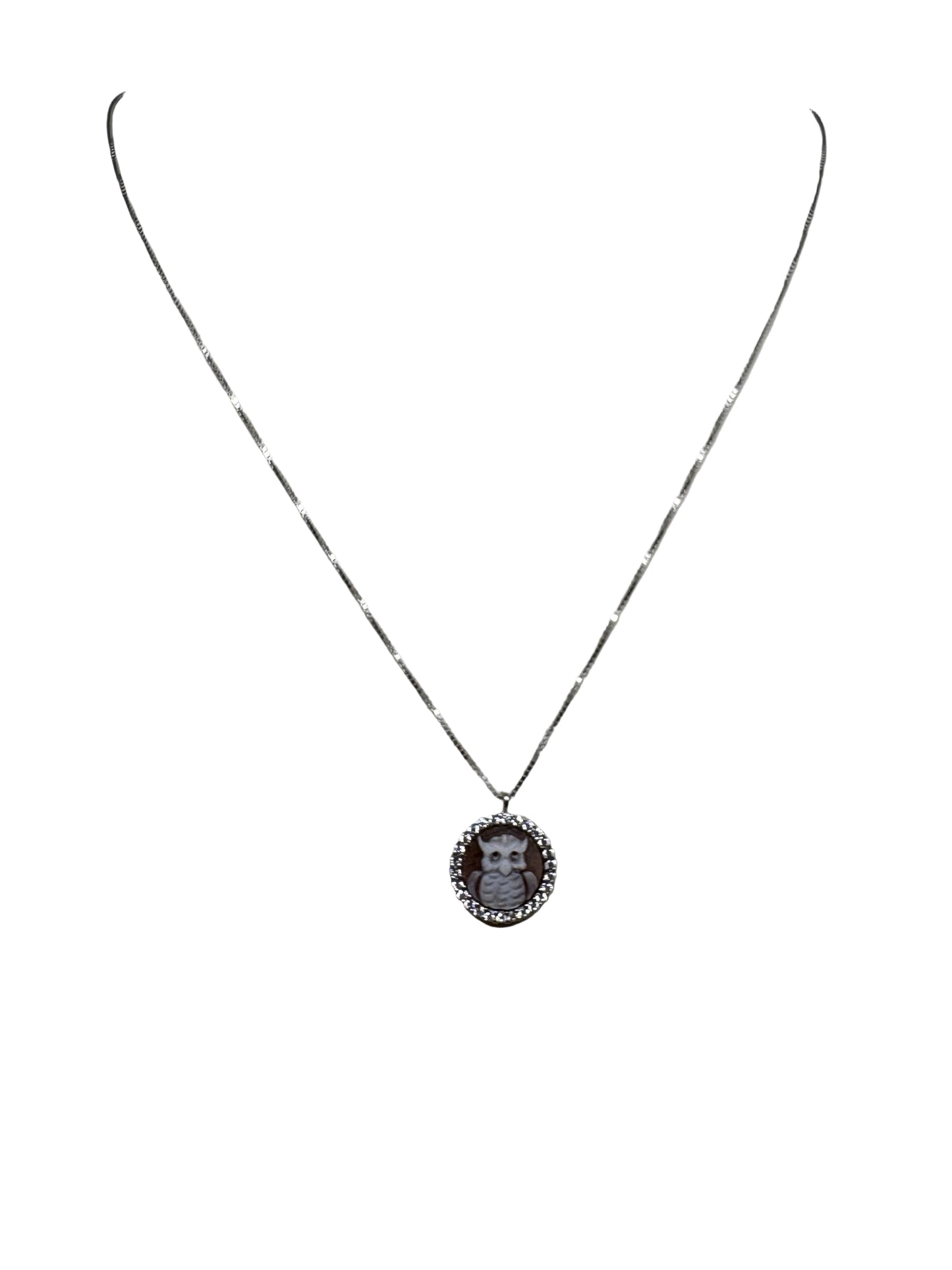 Collana in Cammeo incisione "Gufo"