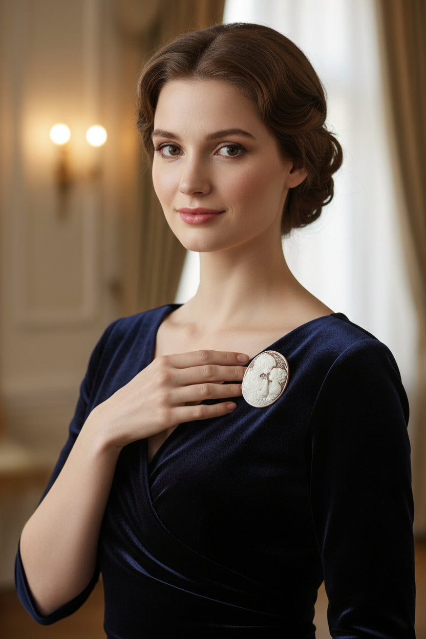 Cammeo Nudo incisione Mamma e Figlia