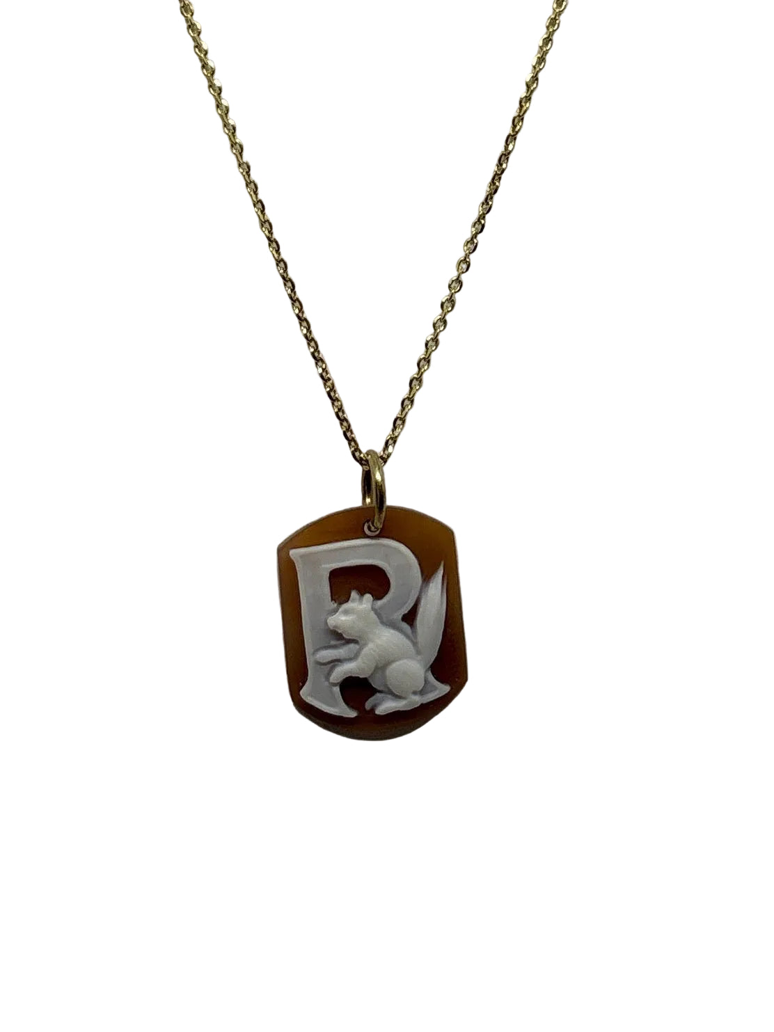 Pendente in Cammeo incisione "Lettera R"