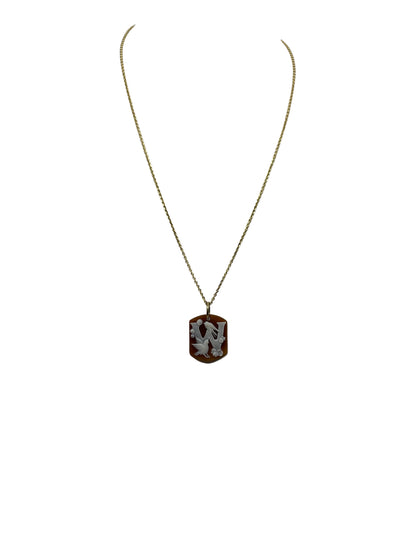 Pendente in Cammeo incisione "Lettera W"