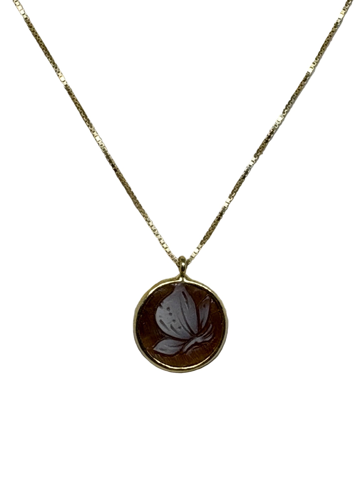 Collana in Cammeo incisione "Farfalla"