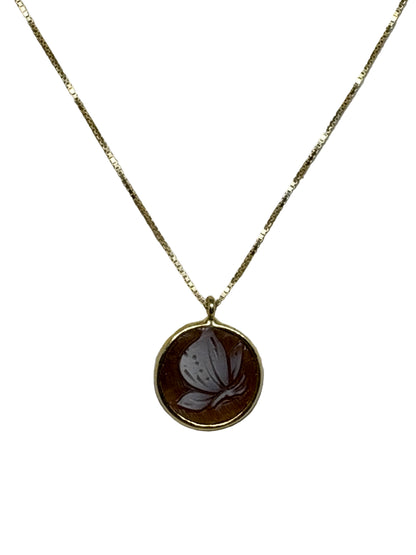 Collana in Cammeo incisione "Farfalla"