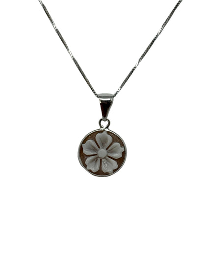 Pendente in Cammeo incisione Fiore