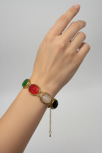 Bracciale in Cammeo Veneziano incisione "Carro di Apollo"