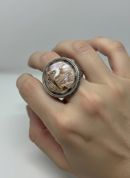 Anello in Cammeo Rappresentazione "Paesaggio"