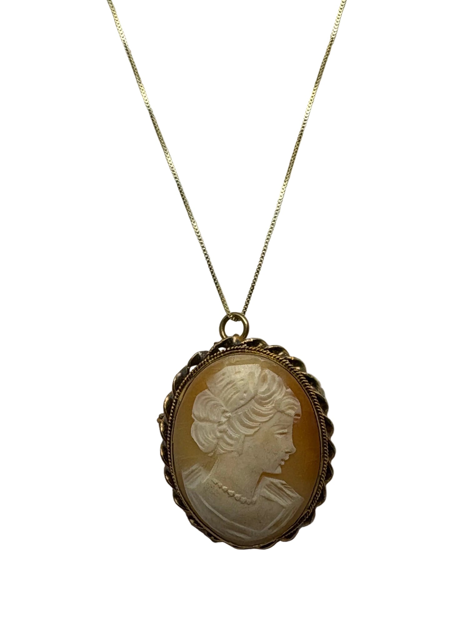 Spilla Pendente in Cammeo incisione "Profilo di Donna"