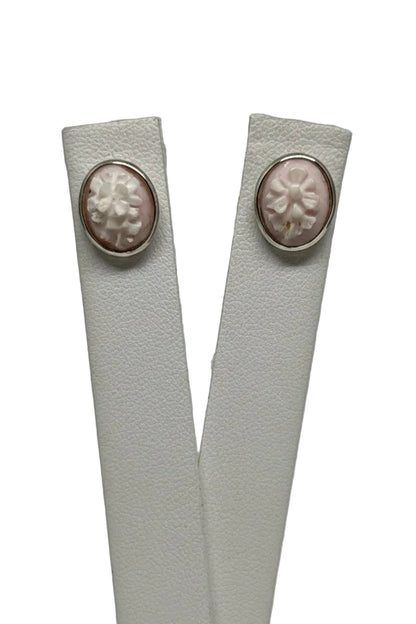 Orecchini in Cammeo incisione Fiori