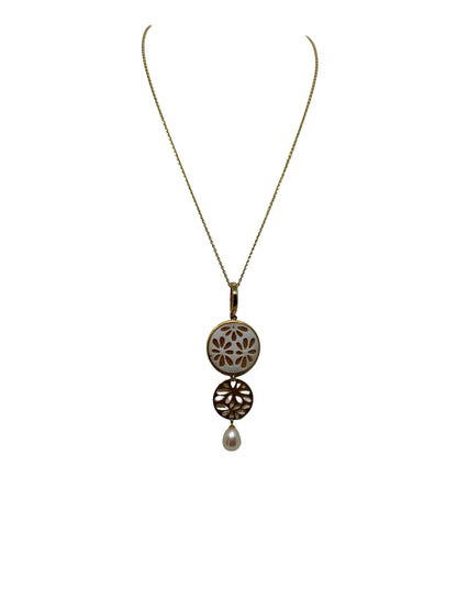 Pendente in Cammeo incisione "Inversa Fiori"
