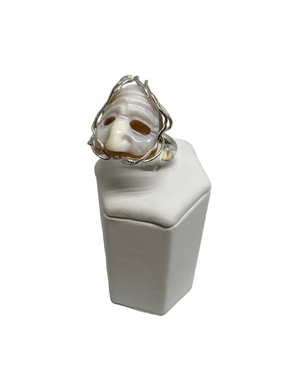 Anello in Cammeo incisione Pulcinella