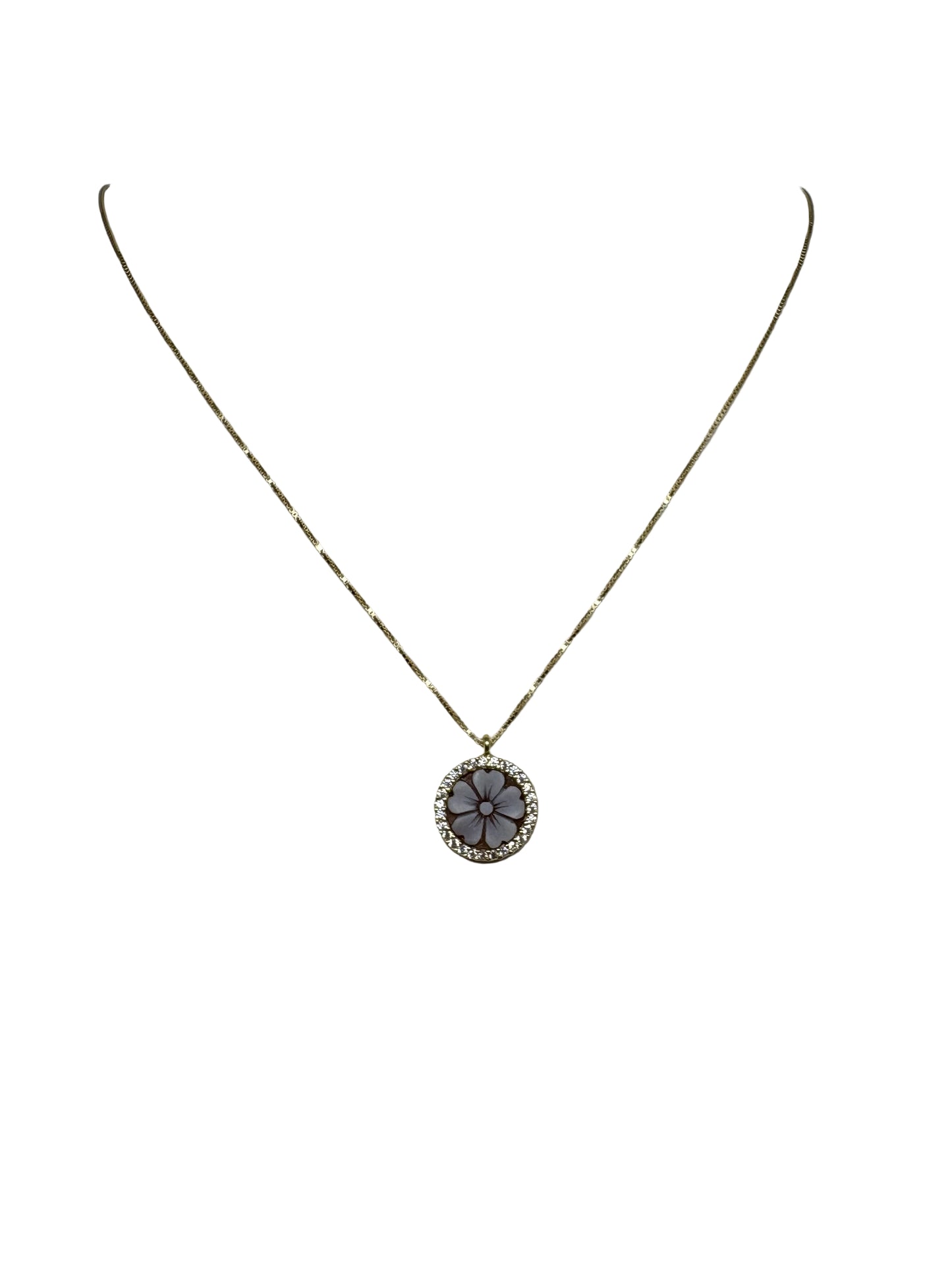 Collana in Cammeo incisione "Fiore"