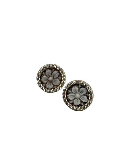 Orecchini in Cammeo incisione "Fiore"