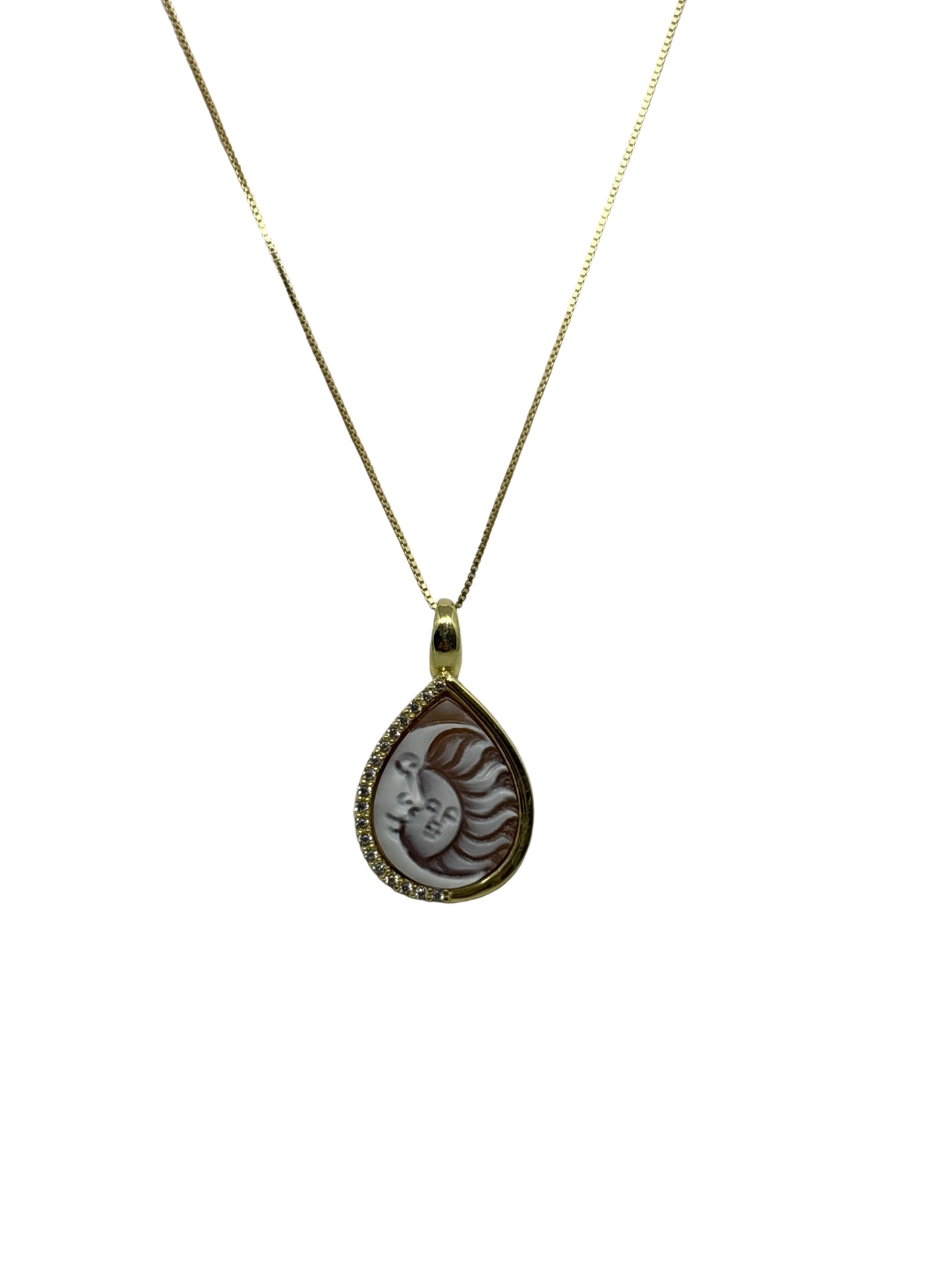Collana in Cammeo incisione "Sole Luna"