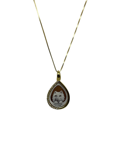 Collana in Cammeo incisione "Gatto"