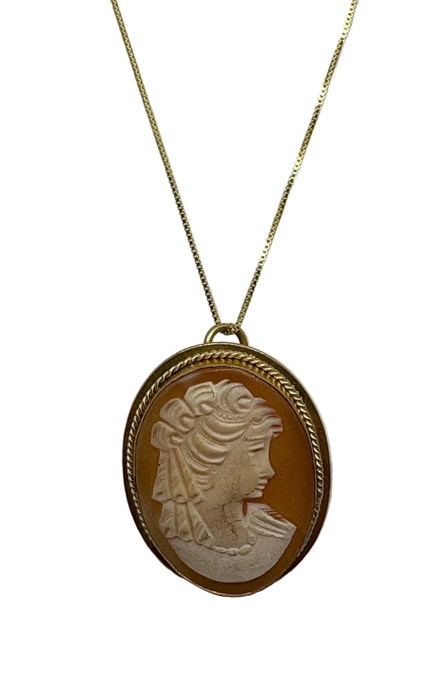 Spilla Pendente in Cammeo incisione "Profilo di Donna"