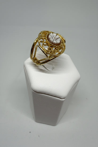 Anello in Cammeo incisione Fiore