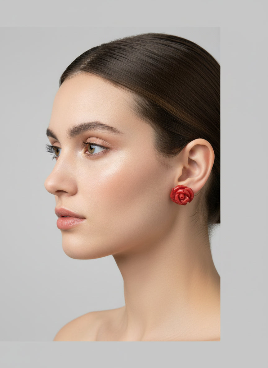 Orecchini in Corallo e Oro "Rosa"