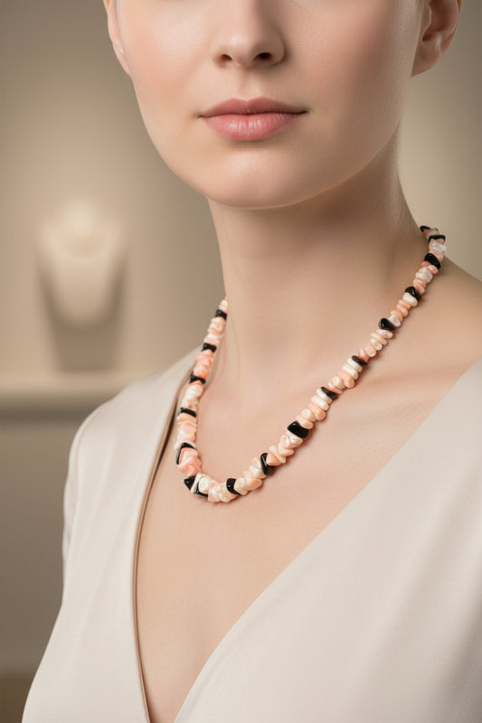 Collana in Corallo Rosa e Corallo Nero