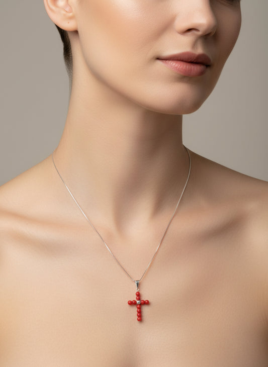 Pendente in Corallo "Croce"