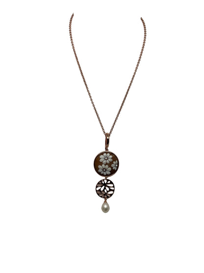 Pendente in Cammeo incisione "Fiori"