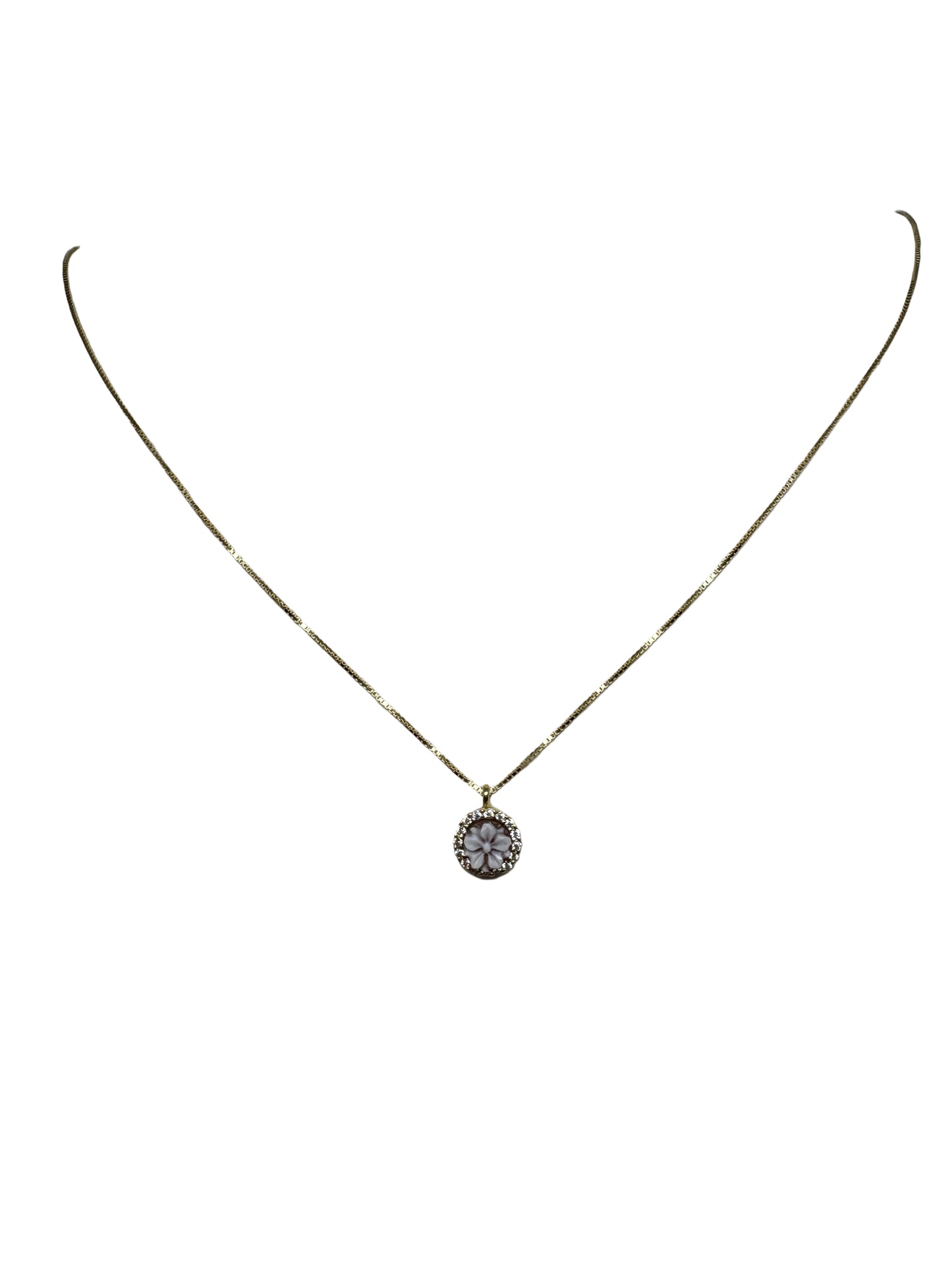 Collana Cammeo incisione "Fiori"