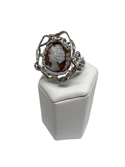 Anello in Cammeo incisione Volto di Donna