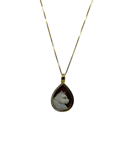 Collana in Cammeo incisione "Gatto"