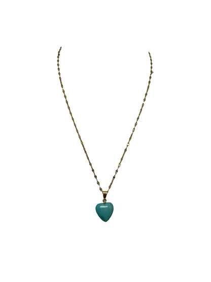 Pendente in Turchese e Oro 18 k "Cuore"