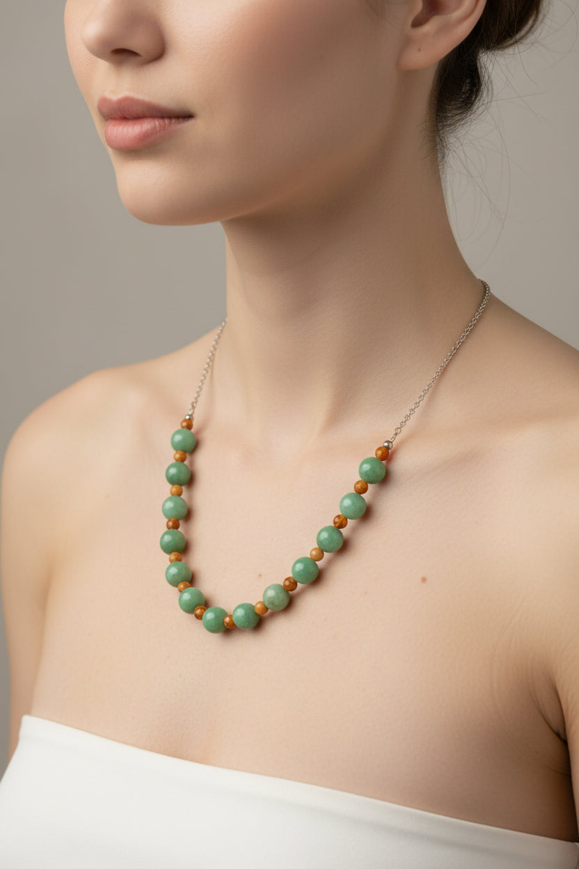 Collana in Corallo e Agata Naturale