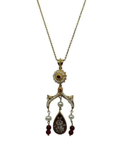 Pendente in Cammeo incisione "Fiori"