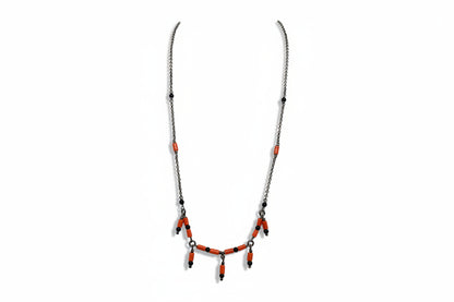 Collana in Argento Agata e Corallo