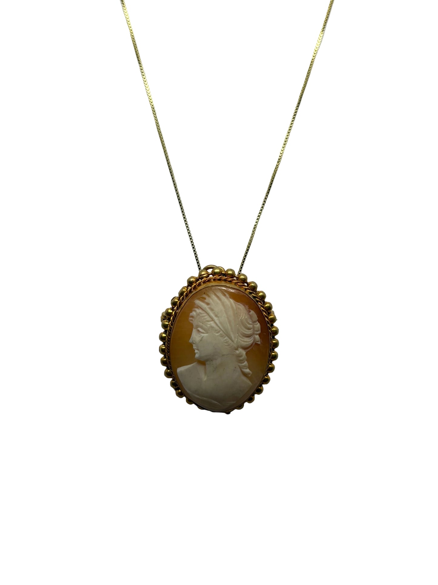 Spilla Pendente in Cammeo incisione "Profilo di Donna"