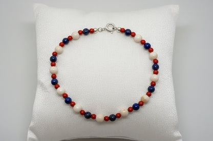 Bracciale in Corallo Argento e Lapis