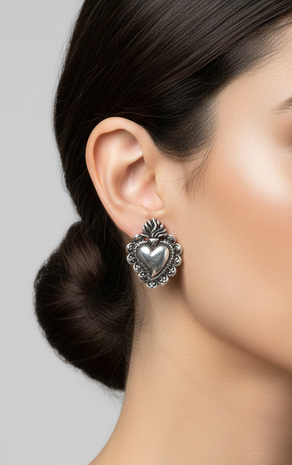 Orecchini in Argento " Cuore Sacro"