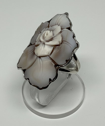 Anello in Cammeo "Fiore in Rilievo"