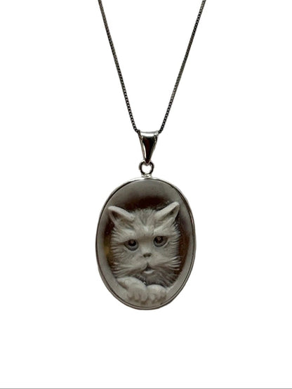 Pendente in Cammeo incisione Gatto