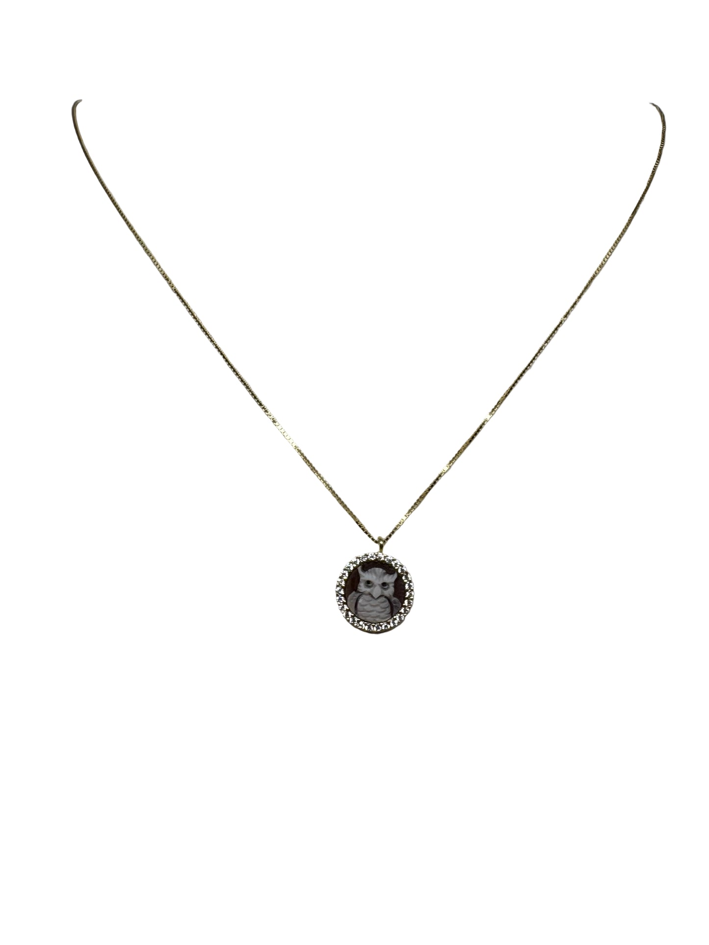 Collana in Cammeo incisione "Gufo"